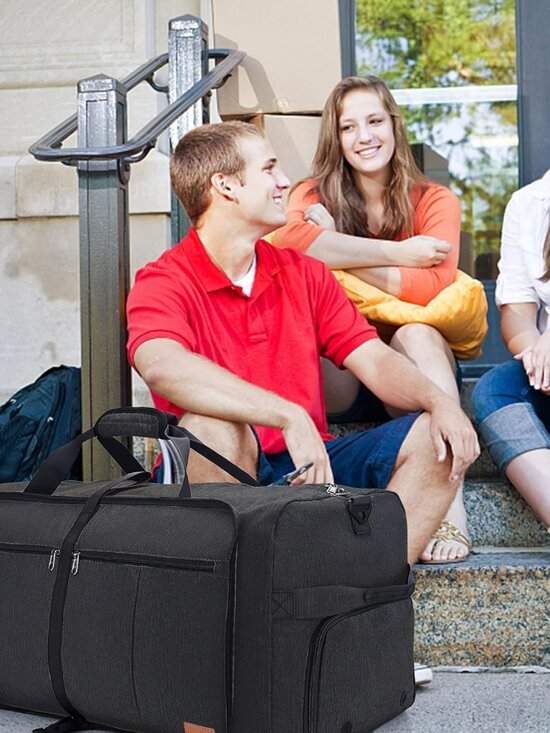 120L Foldable Waterproof Travel Duffel Bag with Shoe Compartment Large Weekender